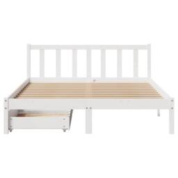 Berkfield Home Full Bed Frame without Mattress White 160x200 cm Solid Wood Pine - thumbnail 4