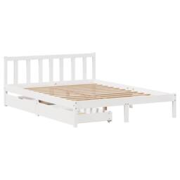 Berkfield Home Full Bed Frame without Mattress White 160x200 cm Solid Wood Pine - thumbnail 1