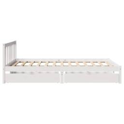 Berkfield Home Full Bed Frame without Mattress White 160x200 cm Solid Wood Pine - thumbnail 5