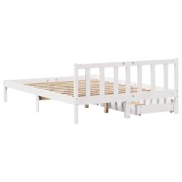 Berkfield Home Full Bed Frame without Mattress White 160x200 cm Solid Wood Pine - thumbnail 6