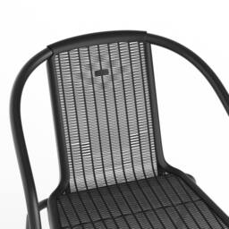 Living and Home Set of 2 Rattan Stacking Outdoor Garden Chairs in Black - thumbnail 9