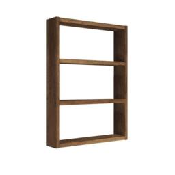 CALICOSY EMMA 3-Shelf Wall Shelf, 60Cm High in Walnut