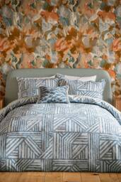 Harlequin 'Crater' Cotton Duvet Cover Set in Blue - Size: Single - thumbnail 1