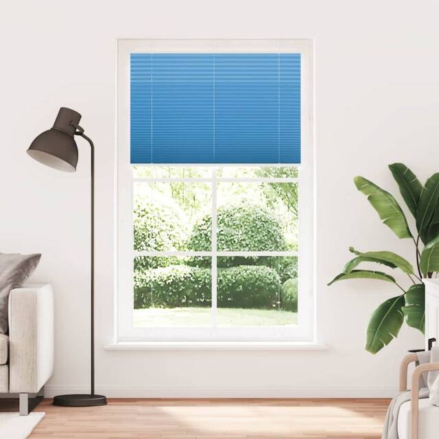 Berkfield Home Pleated Blind Blue 115x200 cm Fabric Width 114.4 cm Polyester - image 1