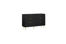 Birlea Zaza Black 6 Drawer Chest Fluted Bedroom Storage - thumbnail 6