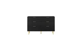 Birlea Zaza Black 6 Drawer Chest Fluted Bedroom Storage - thumbnail 8