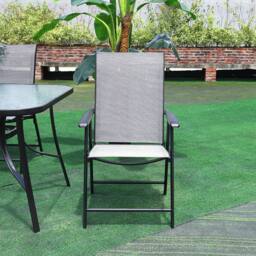 Living and Home 4-Seater Outdoor Garden Dining Table Set in Black - thumbnail 8