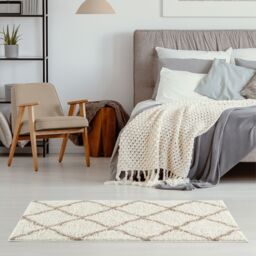 THE RUGS Soft Moroccan Shaggy Rugs & Runners Ivory & Beige Living Room - Size: 140 cm x 200 cm - thumbnail 7