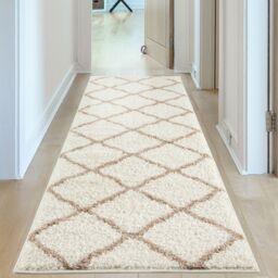 THE RUGS Soft Moroccan Shaggy Rugs & Runners Ivory & Beige Living Room - Size: 140 cm x 200 cm - thumbnail 9