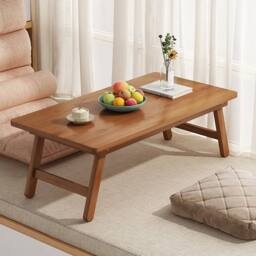 EONLION Large-34.3x77x27cm Bamboo Folding Coffee Tea Table in Brown - Size: 100 cm - thumbnail 1