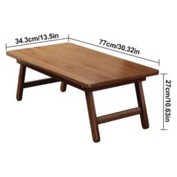 EONLION Large-34.3x77x27cm Bamboo Folding Coffee Tea Table in Brown - Size: 100 cm - thumbnail 2