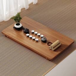 EONLION Large-34.3x77x27cm Bamboo Folding Coffee Tea Table in Brown - Size: 100 cm - thumbnail 3