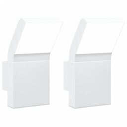 Berkfield Home Outdoor LED Wall Lights 2pcs White Die-cast Aluminium - thumbnail 2
