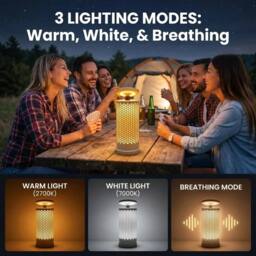 VOGREX Telescopic Camping Light Camping Lantern Outdoor Light Table Lamp in Beige - thumbnail 3