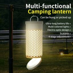 VOGREX Telescopic Camping Light Camping Lantern Outdoor Light Table Lamp in Beige - thumbnail 5