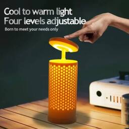 VOGREX Telescopic Camping Light Camping Lantern Outdoor Light Table Lamp in Beige - thumbnail 4