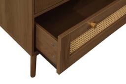 Birlea Walnut 2 Door Wardrobe Rattan 1 Drawer Croxley Mid Century Modern - thumbnail 7