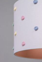 BHS Lighting Glow Pom Pom Easy Fit Light Shade in White - Size: 30 cm diameter x 21 cm high - thumbnail 3