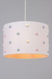 BHS Lighting Glow Pom Pom Easy Fit Light Shade in White - Size: 30 cm diameter x 21 cm high - thumbnail 1
