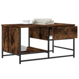 Berkfield Home Coffee Table Smoked Oak 85.5x51x45 cm Engineered Wood in Brown - thumbnail 4
