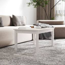 Berkfield Home Coffee Table White 80x50x40 cm Solid Wood Pine - Size: 80 x 50 x 40 cm - thumbnail 5