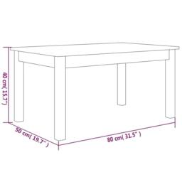 Berkfield Home Coffee Table White 80x50x40 cm Solid Wood Pine - Size: 80 x 50 x 40 cm - thumbnail 8