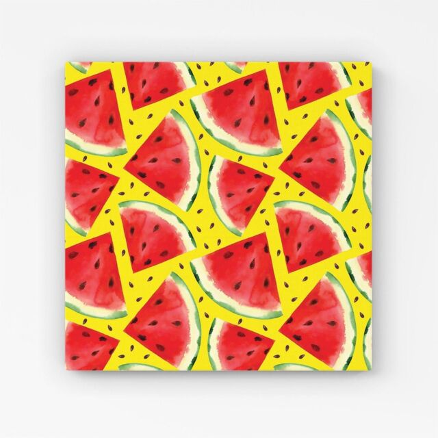 Warren Reed - Designer Watermelon Pattern Canvas in Red - Size: w40 inch x h40 inch - image 1