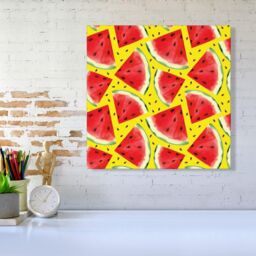 Warren Reed - Designer Watermelon Pattern Canvas in Red - Size: w40 inch x h40 inch - thumbnail 2