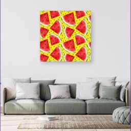 Warren Reed - Designer Watermelon Pattern Canvas in Red - Size: w40 inch x h40 inch - thumbnail 4