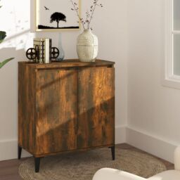 Berkfield Home Sideboard Smoked Oak 60x35x70 cm Engineered Wood in Brown - Size: 60 x 35 x 70 cm - thumbnail 1