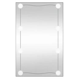 Berkfield Home Wall Mirror with LED Lights 40x60 cm Glass Rectangle in Silver - thumbnail 5
