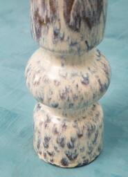 Orsina Medium Vase, Beige Stoneware Vase, Free Standing Vase for Contemporary Homes, Marbling Effect Stoneware Vase in White - thumbnail 3