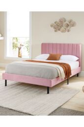 Aspire Rosella Upholstered Bed in Pink - Size: Small Double