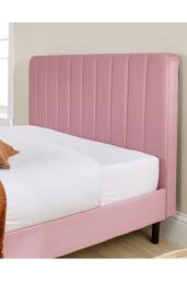Aspire Rosella Upholstered Bed in Pink - Size: Small Double - thumbnail 3