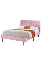 Aspire Rosella Upholstered Bed in Pink - Size: Small Double - thumbnail 4