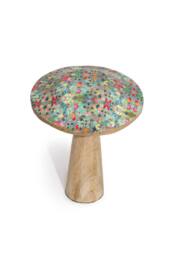 KDMD Mediterranean Wooden Mushroom Decor - Large Patterned Accent Piece