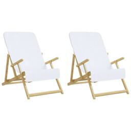 Berkfield Home Soft Beach Towels 2 pcs White 60x135 cm Fabric 400 GSM - thumbnail 4