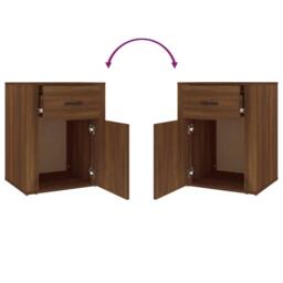 Berkfield Home Classic Bedside Cabinet Brown Oak 50x36x60 cm Engineered Wood - Size: 50 x 36 x 60 cm - thumbnail 9