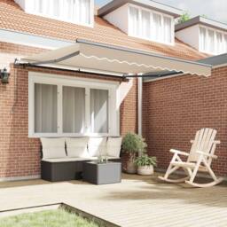 Berkfield Home Manual Retractable Awning Beige 300x250 cm - thumbnail 3