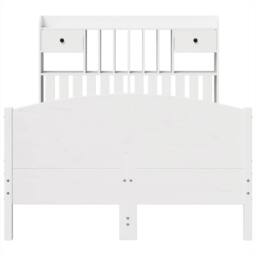 Berkfield Home Bookcase Bed without Mattress White 135x190 cm Double Solid Wood Pine - thumbnail 4