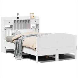 Berkfield Home Bookcase Bed without Mattress White 135x190 cm Double Solid Wood Pine - thumbnail 2