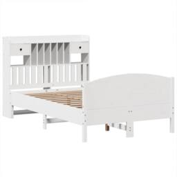 Berkfield Home Bookcase Bed without Mattress White 135x190 cm Double Solid Wood Pine - thumbnail 3