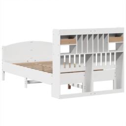 Berkfield Home Bookcase Bed without Mattress White 135x190 cm Double Solid Wood Pine - thumbnail 6