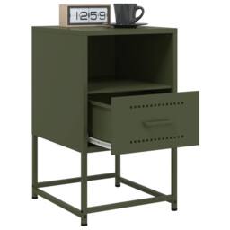Berkfield Home Durable Bedside Cabinet Olive Green 36x39x60.5 cm Steel - thumbnail 5