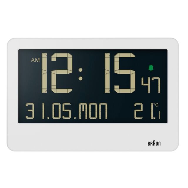 Braun Digital Wall Clock in White - image 1