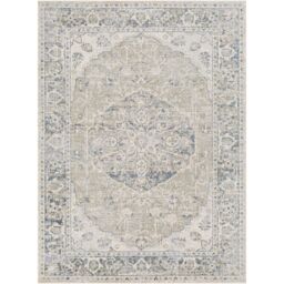 Livabliss Lilian Washable Grey Blue Vintage Traditional Boho Living Dining Rug in Olive - Size: 160 cm x 215 cm - thumbnail 2