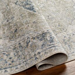 Livabliss Lilian Washable Grey Blue Vintage Traditional Boho Living Dining Rug in Olive - Size: 160 cm x 215 cm - thumbnail 4