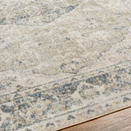 Livabliss Lilian Washable Grey Blue Vintage Traditional Boho Living Dining Rug in Olive - Size: 160 cm x 215 cm - thumbnail 3