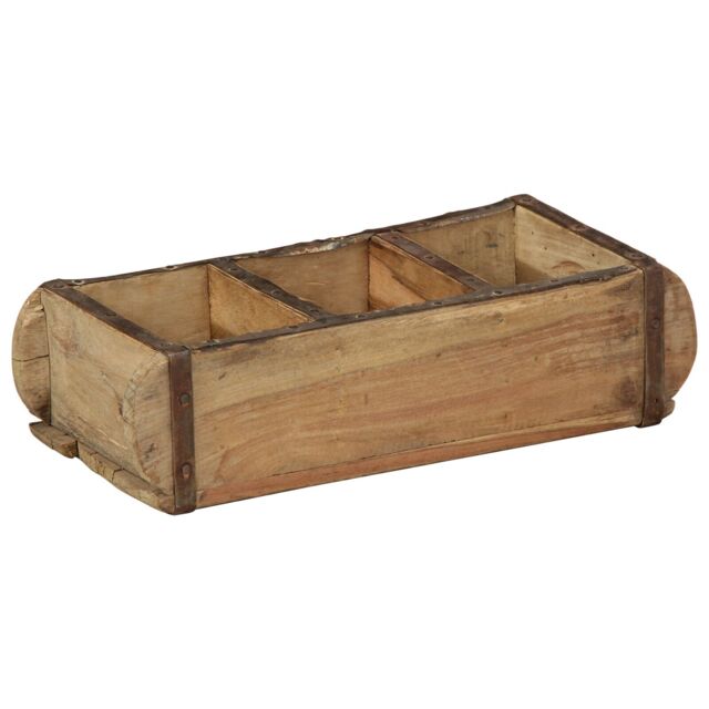 Berkfield Home Trays 4 pcs 30x14x9 cm Solid Wood Reclaimed in Brown - Size: 30 x 14 x 9 cm - image 1