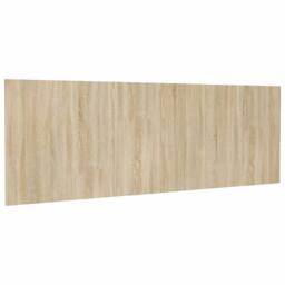 Berkfield Home Wall Headboard Sonoma Oak 240x1.5x80 cm Engineered Wood in Light Oak - thumbnail 1